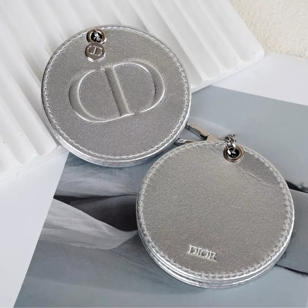 Dior VIP Silver Mirror Bag Charm with Box